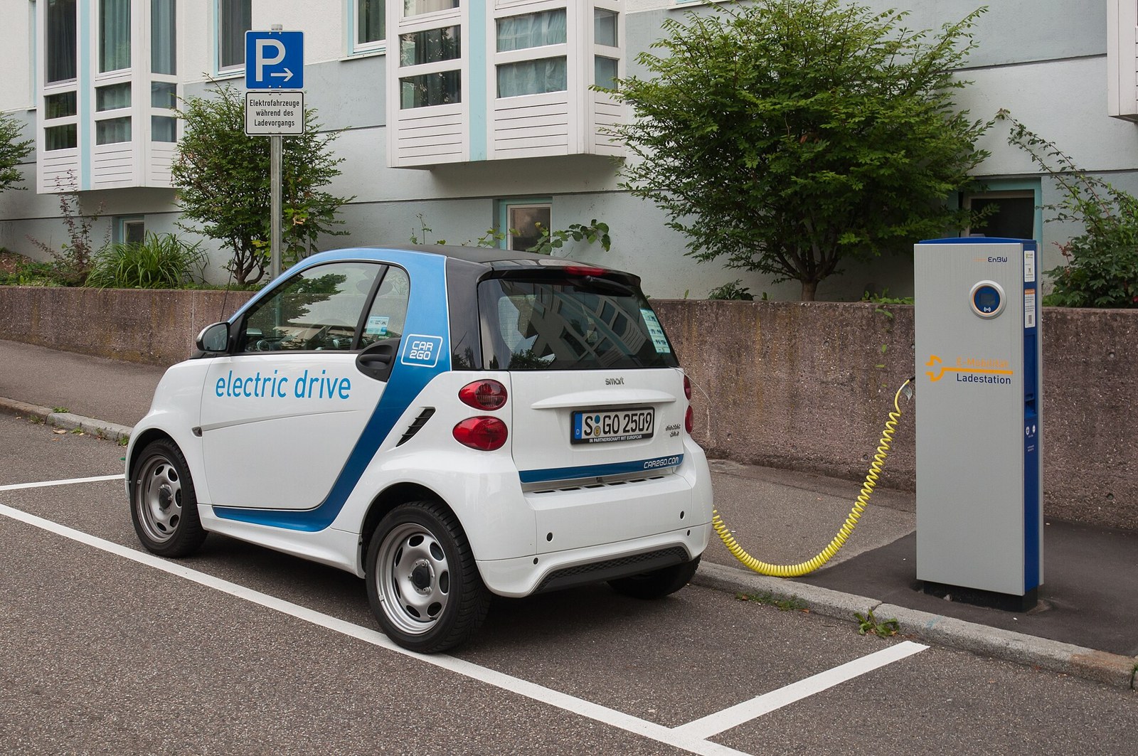 Estación de carga para vehículos eléctricos en Stuttgart.